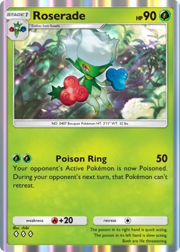 Roserade card front