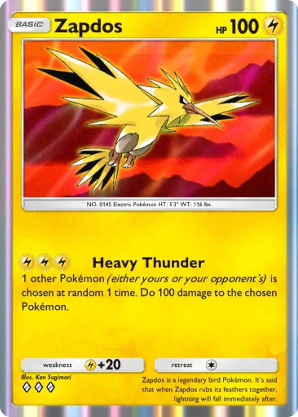 Zapdos card front