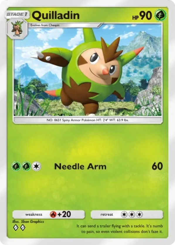 Quilladin card front
