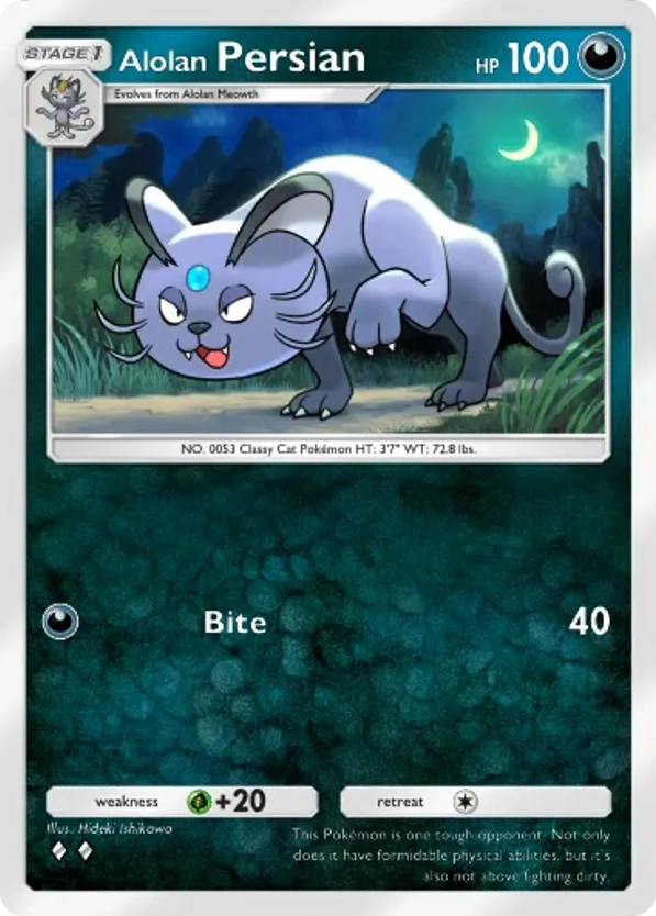 Alolan Persian card front