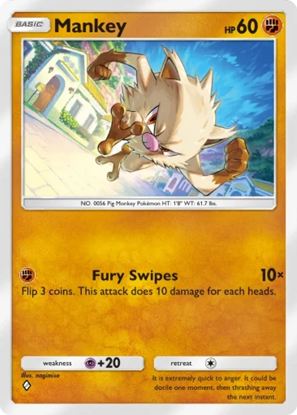 Mankey card front
