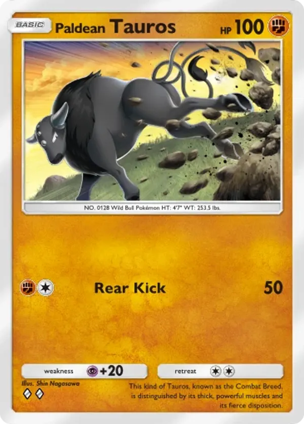Paldean Tauros card front