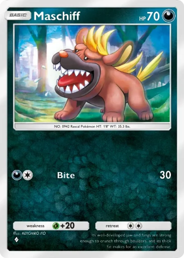 Maschiff card front