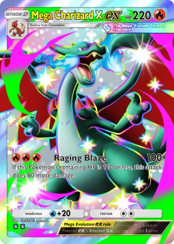 Mega Charizard X ex card front