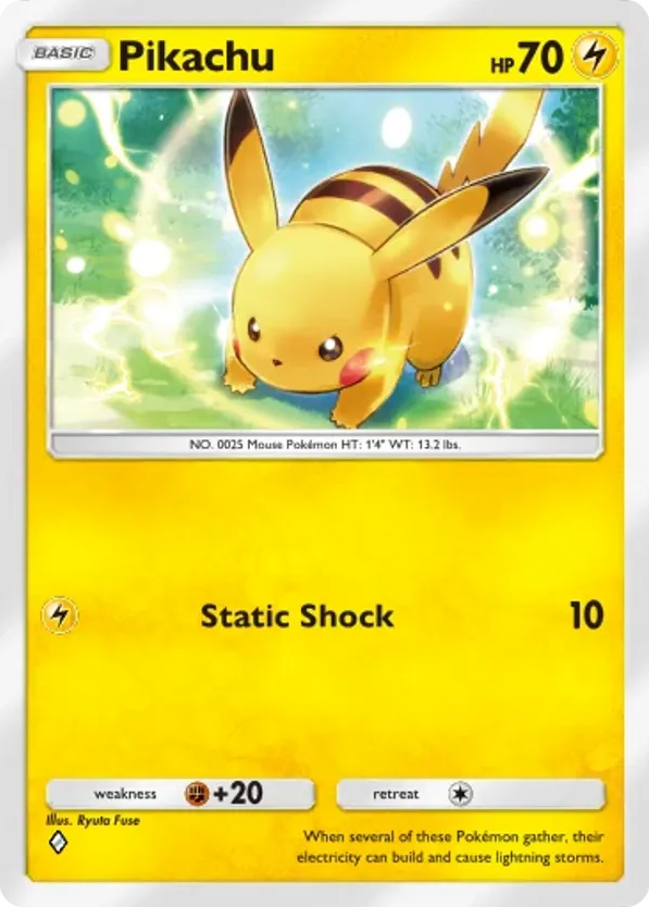 Pikachu card front