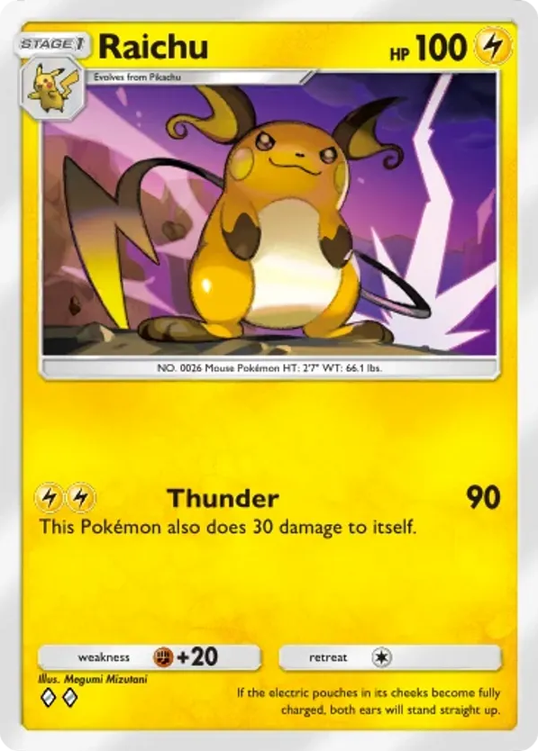 Raichu card front