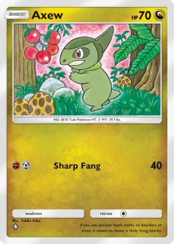 Axew card front