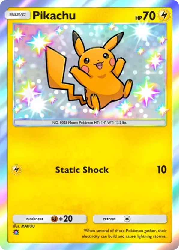 Pikachu card front