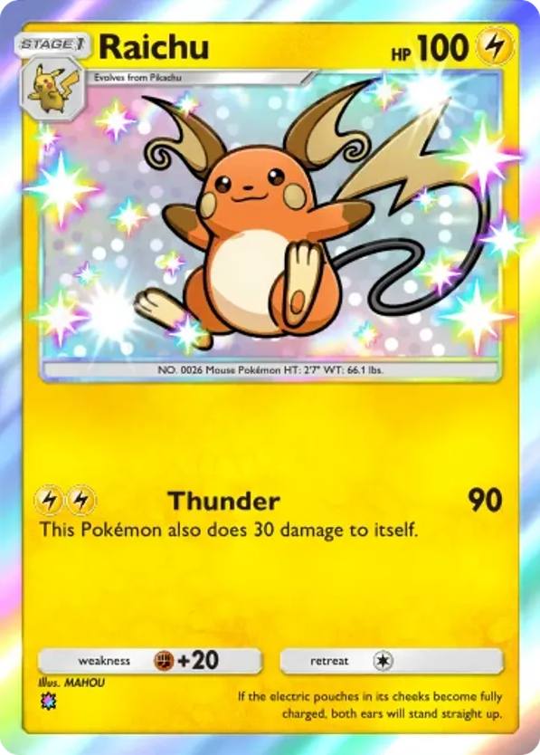 Raichu card front