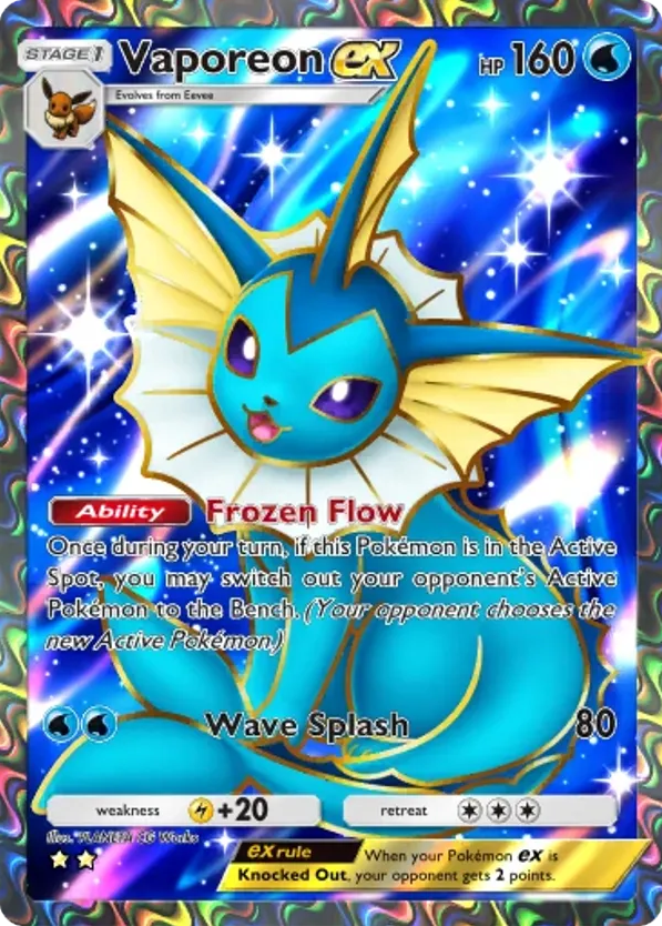 Vaporeon ex card front