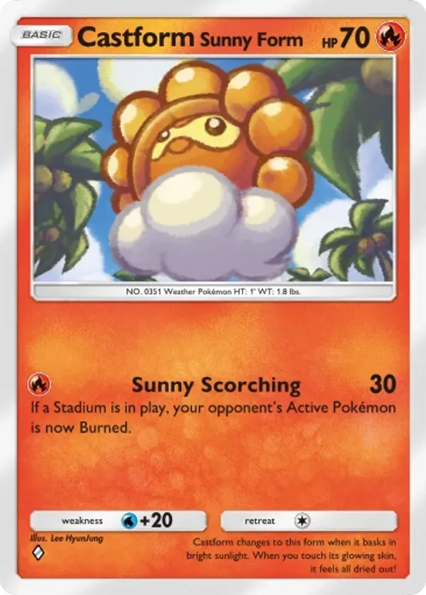 Castform Sunny Form card front