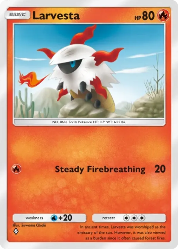 Larvesta card front
