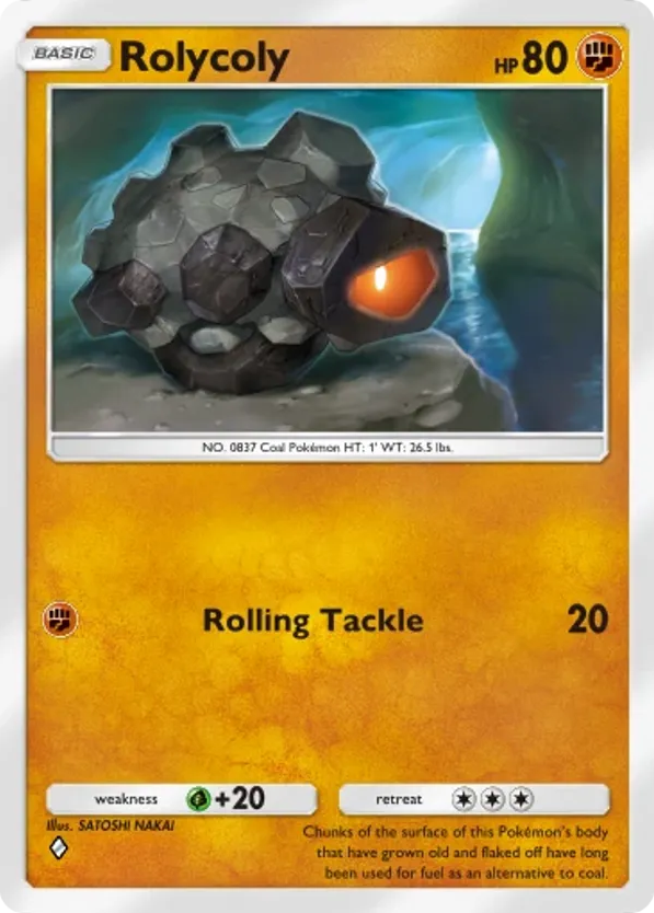 Rolycoly card front