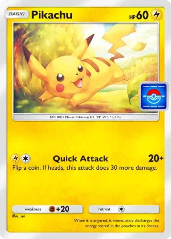 Pikachu card front