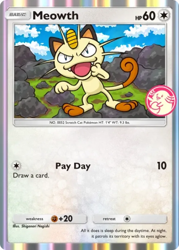 Meowth card front