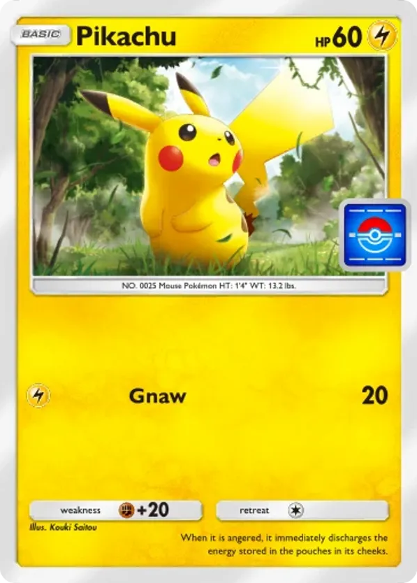 Pikachu card front
