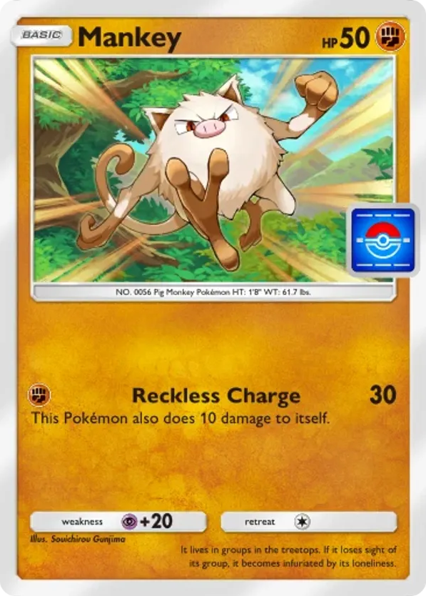 Mankey card front