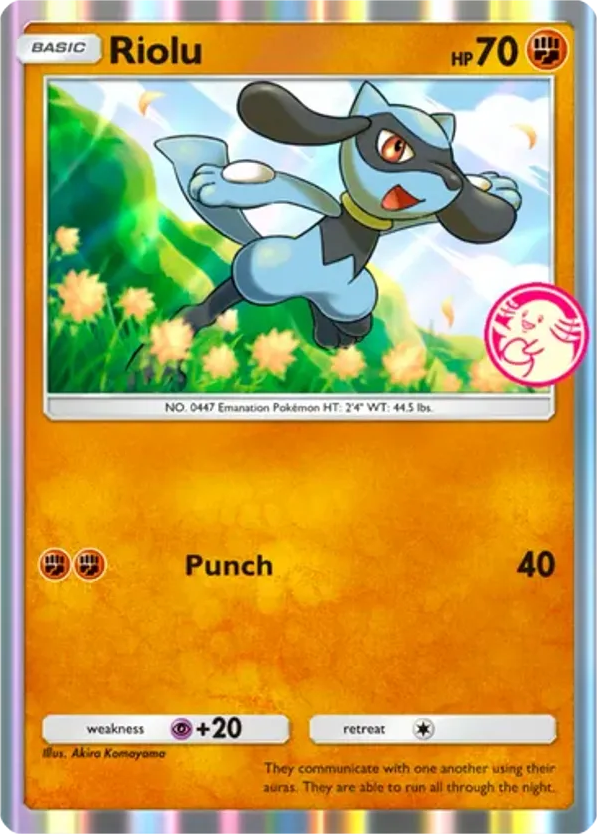 Riolu card front