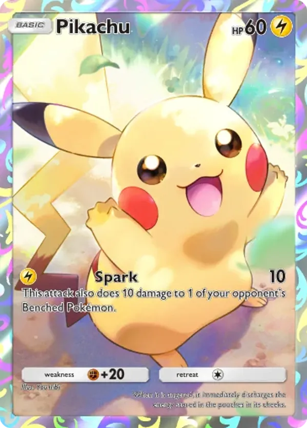 Pikachu card front