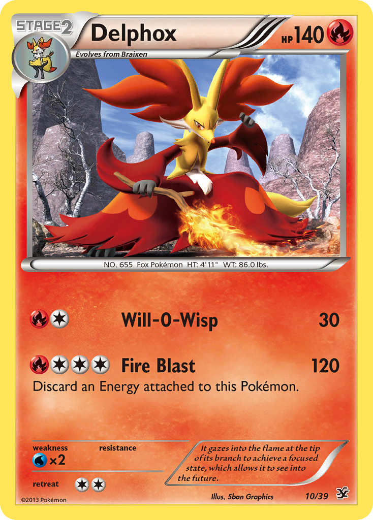 Delphox card front